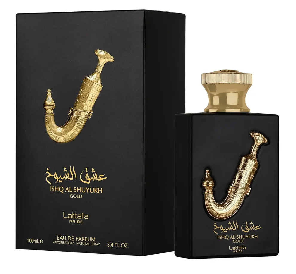 Lattafa Ishq Al Shuyukh Gold Eau de Parfum, Unisex Amber & Cedarwood Fragrance with Spicy Vanilla and Citrus Woody Musk Accords, 100ml (3.4 oz)