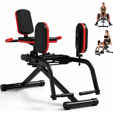 2-In-1 Hip Abductor-Adductor Machine, Dual-Resistance Home Gym Equipment with 3 Adjustable Settings, Glute Thigh Butt Lifting & Upper Back Trainer for Home Gym Users