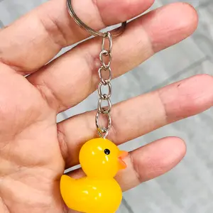 Yellow rubber duck keychain