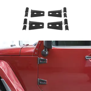 Exterior Door Hinge Cover Trim Protector for 2007-2017 Jeep Wrangler JK, Laser-Cut Scratch Guard, Self-Adhesive, UV Resistant, DIY Install,summervibes Car Accessories Car Door Trim Sticker