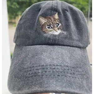 Custom embroidered photo hats,custom dog hat,embroider dog hat, cat hat, embroider pet photo, pet hat, embroidered hat,custom photo hat