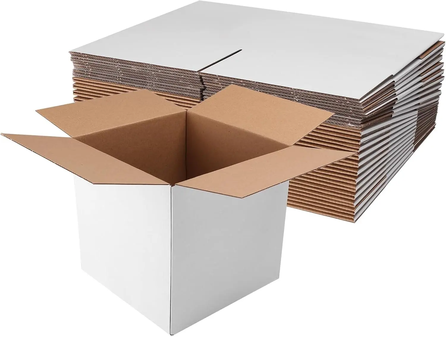 8x8x8 Shipping Boxes Set of 25, White Corrugated Cardboard Box for Small Business for Packaging Mailing