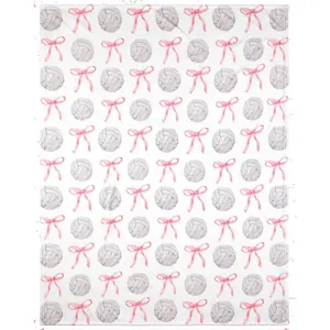 Pink Flannel Bow Ball Blanket, Soft Comfortable, Sofa Bed Decoration, Ideal Gift for Birthdays,pink bow ball blanket,casual race blanket home