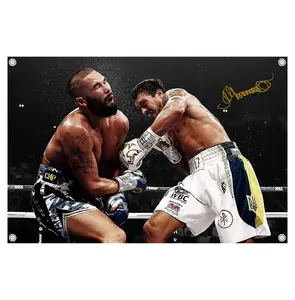 Oleksandr Usyk Boxing Flag, Retro Boxer Wall Banner, Fight Night Combat Sports Decor, Boxing Fan Gift for Men Women, Polyester Wall Hanging Room Decor