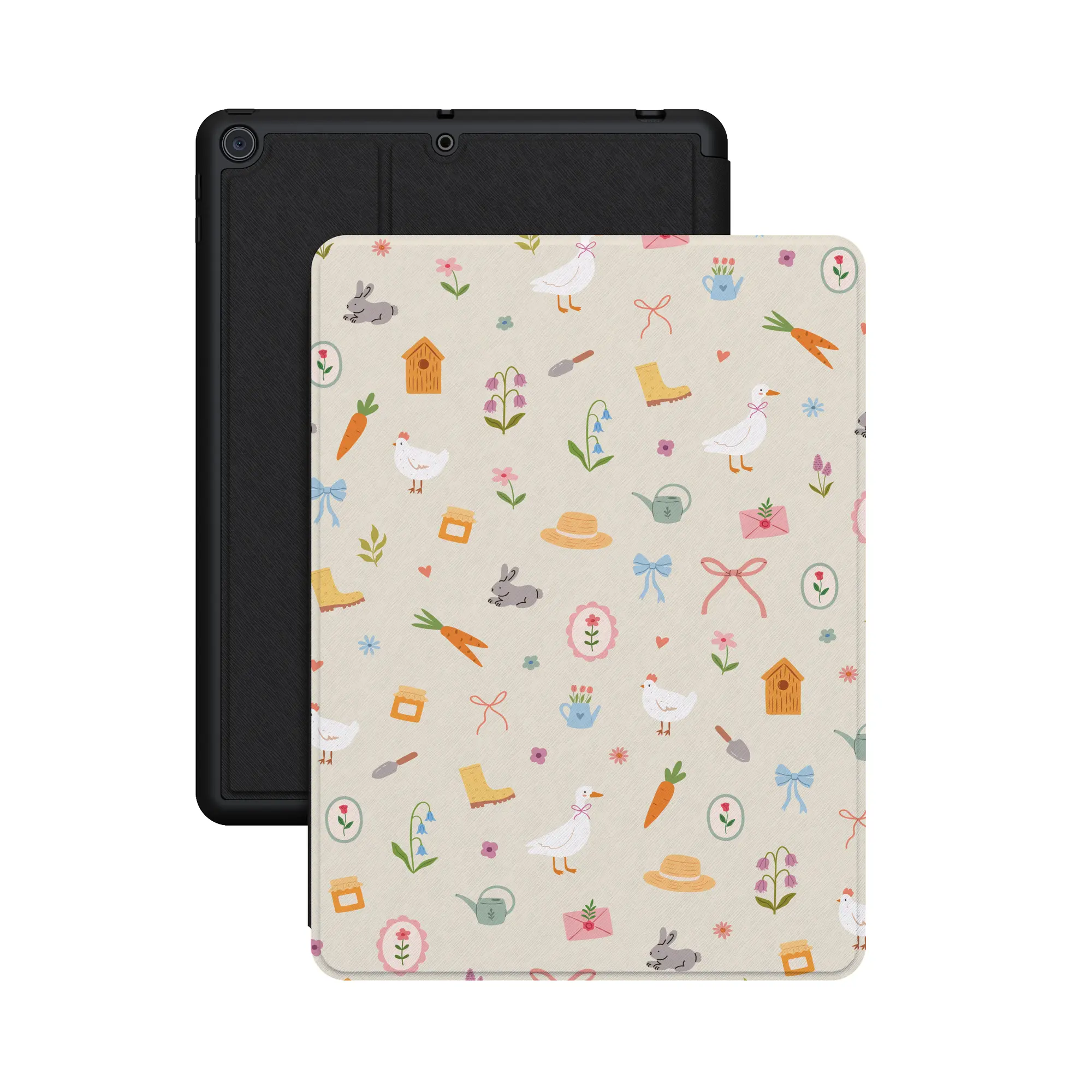 Casely iPad Case - Hoppy Garden Aesthetic Design, Spring Aesthetic Tablet Accessory for Covers & Accessories, Protective