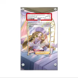 [Display Case]Pokemon Caitlin 189/198 Chilling Reign, JET-BLACK SPIRIT 080/070 SR - Extended Art Pokemon "PSA" Graded Card Display Case