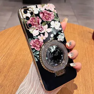 1 Piece Note 20 Bright flowers With bracket Pattern Designed Suitable For Fashion With Comfortable feel And Lightweight Compatible With Galaxy Note 20 Protective Phone Cases Cover