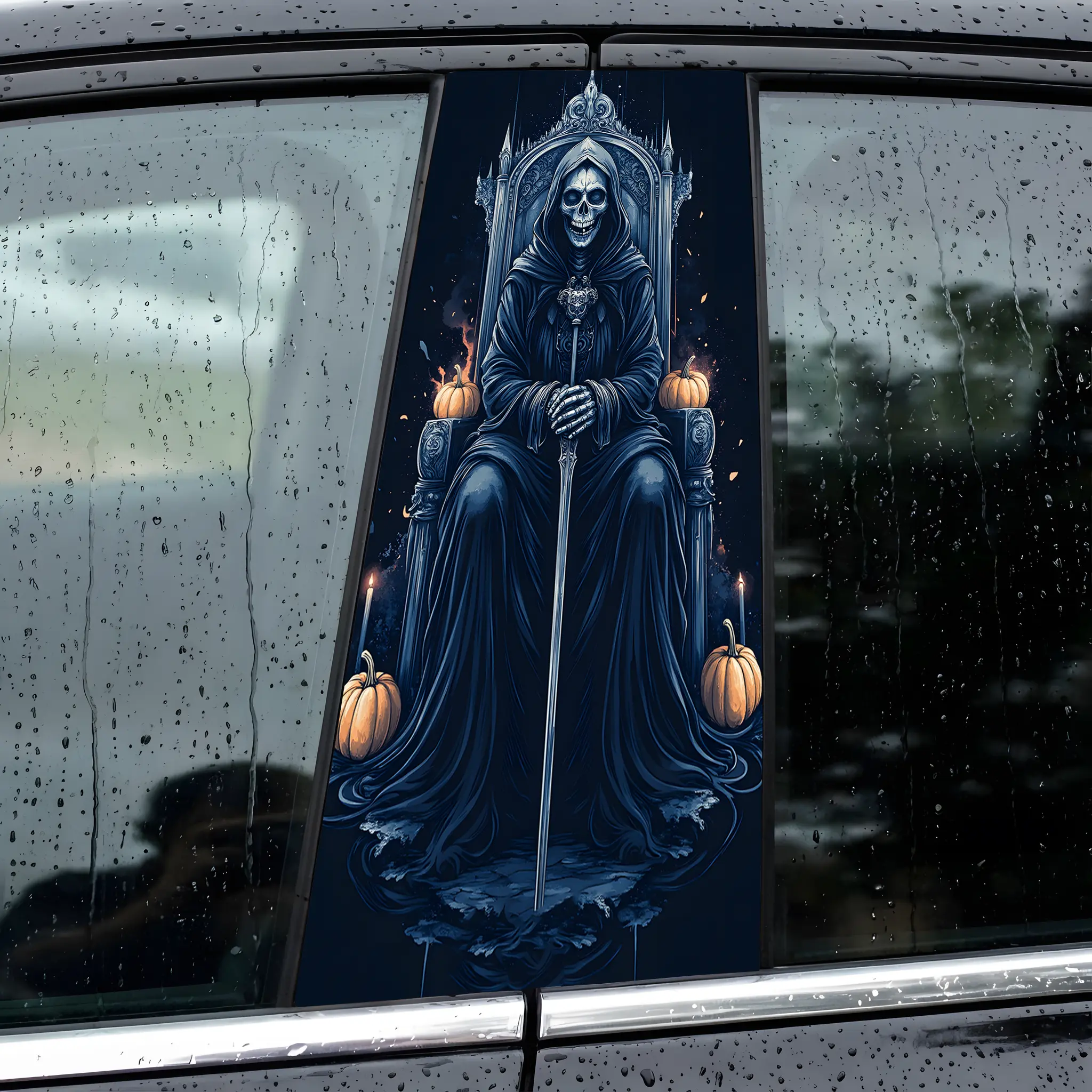 Personalized Creativity Skull Vinyl Car Stickers and Decals B-pillar Car Sticker Waterproof And Sticker. Vehicle Exterior Decoration