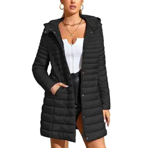 Women's Puffer Jacket Quilted Lightweight Padding Hood Packable Bubble Coat