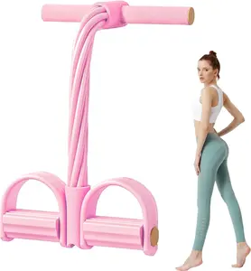 2026 Latest 8-Tube Pedal Resistance Device, Detachable and Adjustable Pedal Resistance Device, Elementalt Pedal Puller, Full-Body Workout for Home Gym, Tones Arms Abs Waist, Unisex leg stretch rope exercise total body training resistance bands tensioner