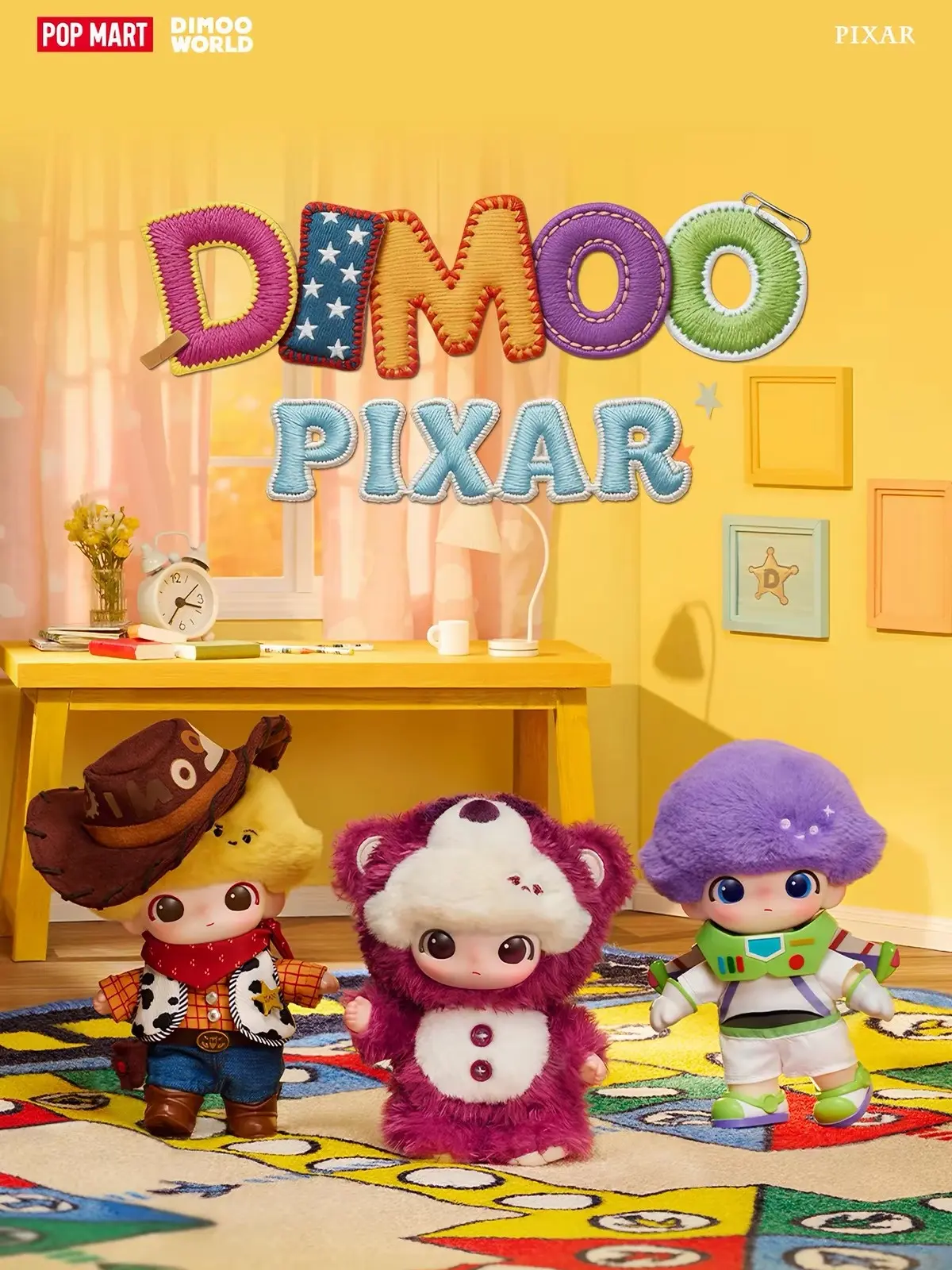 DIMOO WORLD × PIXAR Collaborative Series Resin Plush Keychain Blind Box