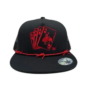 The Gambler snap a Black Hat with Red Poker Aces