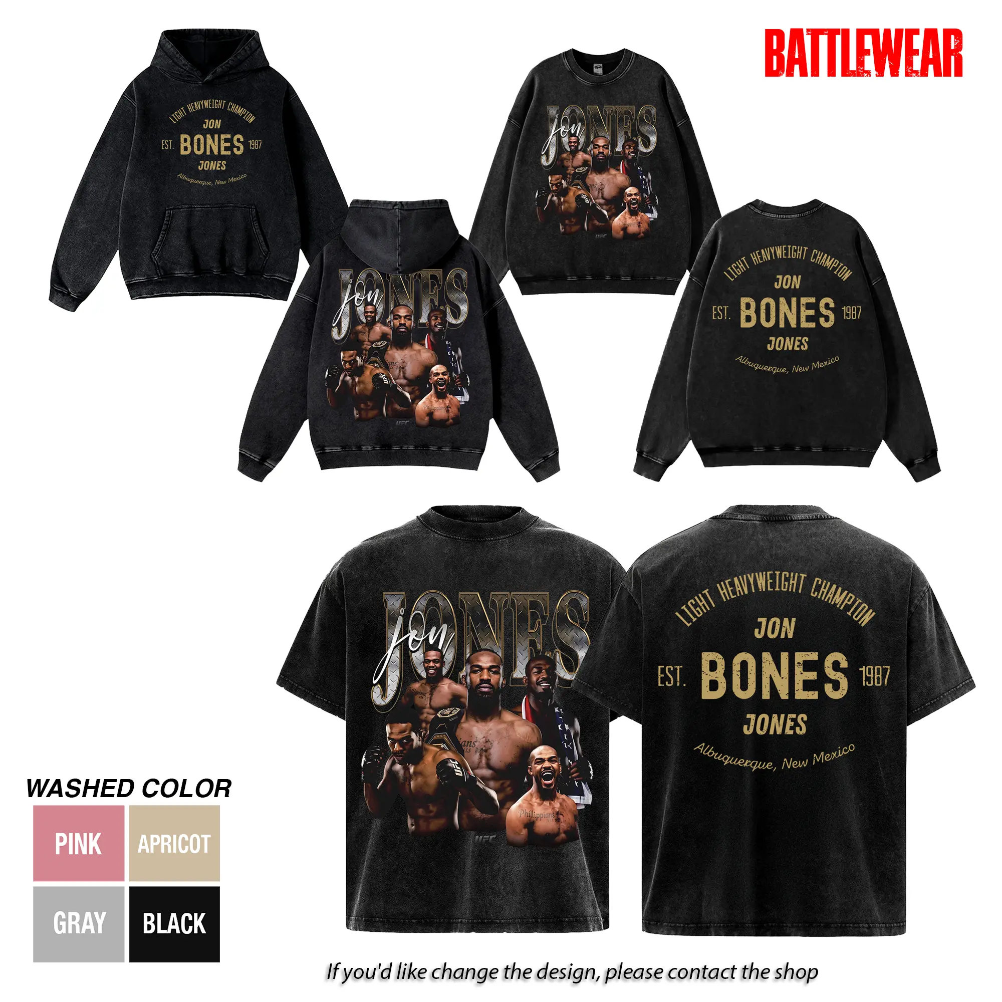 Jon “Bones” Jones Oversized UFC T-Shirt Fighter Graphic T-Shirt & Hoodie Vintage 90s Style Menswear Cotton Streetwear Gift for MMA Fans