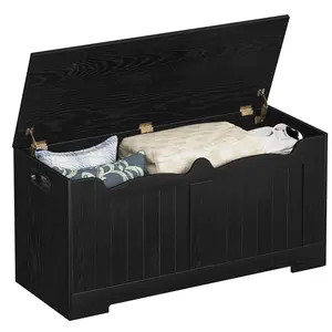 Storage Chest, Extra Large Storage Bench Trunk with 2 Hinges, Wooden Box, Lift-Top Chest Organizer, Shoe Bench for Entryway, Bedroom, Living Room