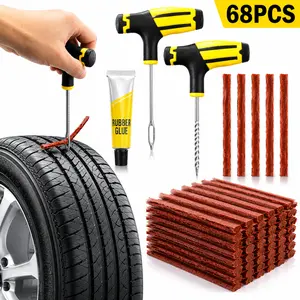 68Pc Tire Repair Kit DIY Flat Tire Repair Car Truck Motorcycle Home Plug Patch