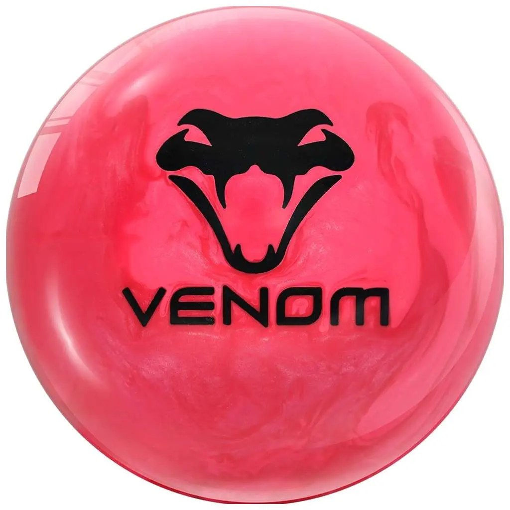 Motiv Hyper Venom Bowling Ball - Pink, 12lbs, 5500 lsp Finish, Fast Spinning Balls for Adults