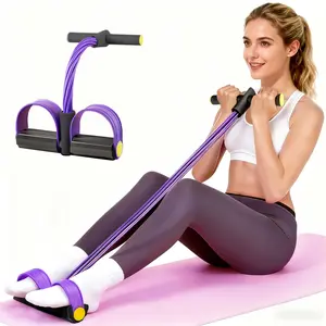 Pedal Resistance Bands with Handles, Upgrade 6-Tubes Manual Tension Training Pedal,  Multifunction Fitness Bands for Abdomen, Waist, Arm, Leg