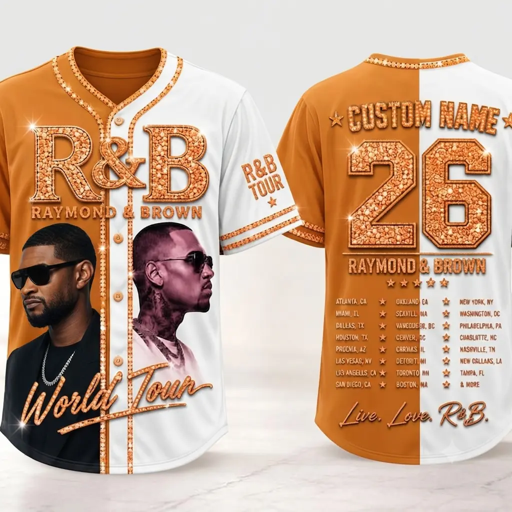 Custom RB Tour 2026 Baseball Jersey,Hip Hop Fan Apparel,Music Merch Outfit ( NOT BLING)