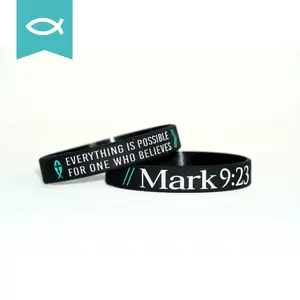 Christian Verse Bracelet - Mark 9:23 Aqua Bible Verse, Daily Inspirational Bracelet, Unisex Bracelets