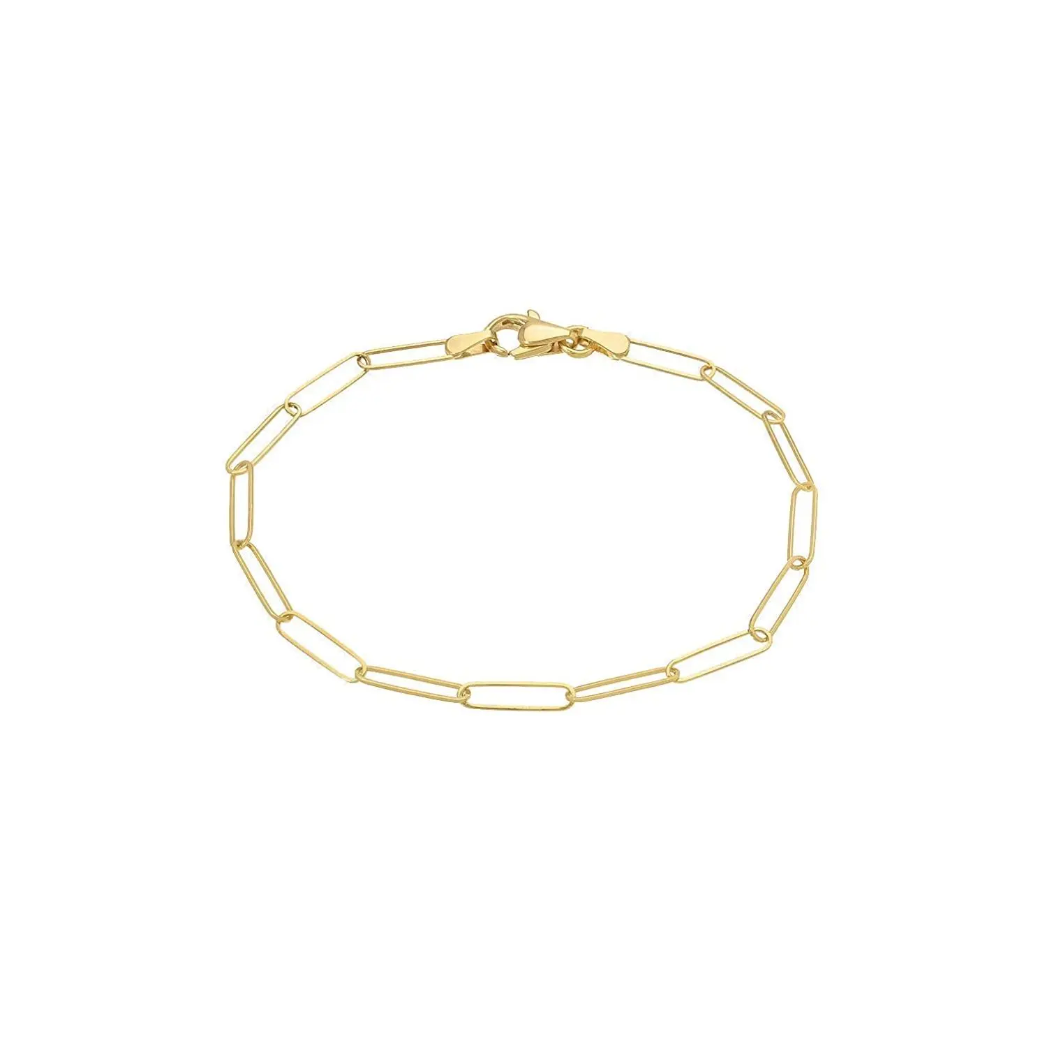 Amy & Annette 14K Gold Paper Clip Bracelet with Simple Design and Elegant Finish