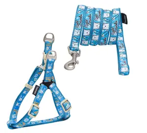 Touchdog  'Caliber' Embroidered Designer Fashion Pet Dog Leash and Harness Combination