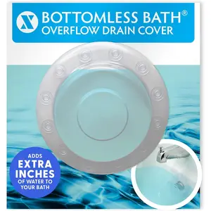 Bottomless Bath, Essential Overflow Drain Cover for Bathtub, Best Bath Accessories for Women, Adds Inches of Water to Your Tub for Deeper Soak, 4" Diameter