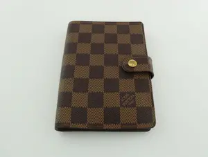 Pre-owned Louis Vuitton Damier Ebene Small Leather Goods PM Agenda Daily Planner