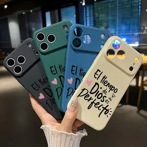 Straight Edge Phone Case for iPhone 17 15 16 14 Pro Max 13 12 11 XR XS Plus Air E  Divine Time Beauty Pattern Full Body Protection Shockproof Soft Liquid Silicone Cover Cellphone Protective