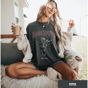 Retro Basgiath war college shirt, Distressed Fourth wing merch, Iron flame merch, Tairn and Violet Sorrengail, bookish shirt, reading shirt
