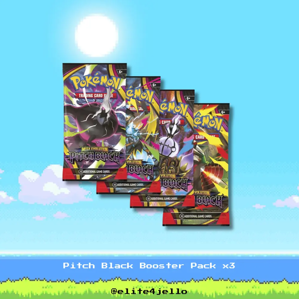 (3 Pack) Pokémon TCG Pitch Black Booster Pack – Mega Evolution ME05 – Mega Darkrai ex – Ripped LIVE on Stream