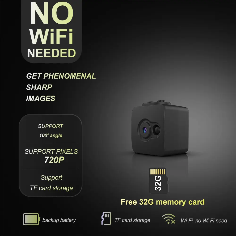 YINGWEICAM 720P Mini Digital Non-Wi-Fi Security Camera & Systems - Rechargeable Battery, Portable, Plug-And-Play, Continuous Loop Recording for Home Security, & Systems Non-Wi-Fi Security Cameras, Cameras & Systems Rechargeable Battery Security