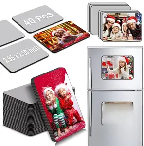 Lucomb 40 PCS Sublimation Magnets, 5.5x7.5 CM Personalized Fridge Refrigerator Magnets, Magnetic Sticker Blanks for DIY Kitchen, Microwave, Office, Wall, Door Decorative