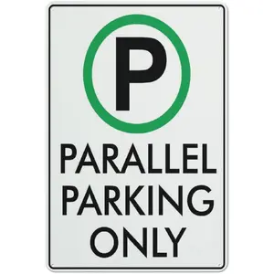 Parallel Parking Only Sign Warning Sticker-Security Sign Outdoor Sign 12 X 8 Inches