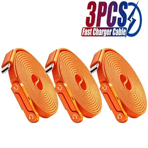 3-Pack 240w Fast Charging Cable, Electronic, Phone Stand Included, 90° Bent Connector, 360° Rotatable, Braided Cable, 1.5m, Compatible with iPhone 17 16 15