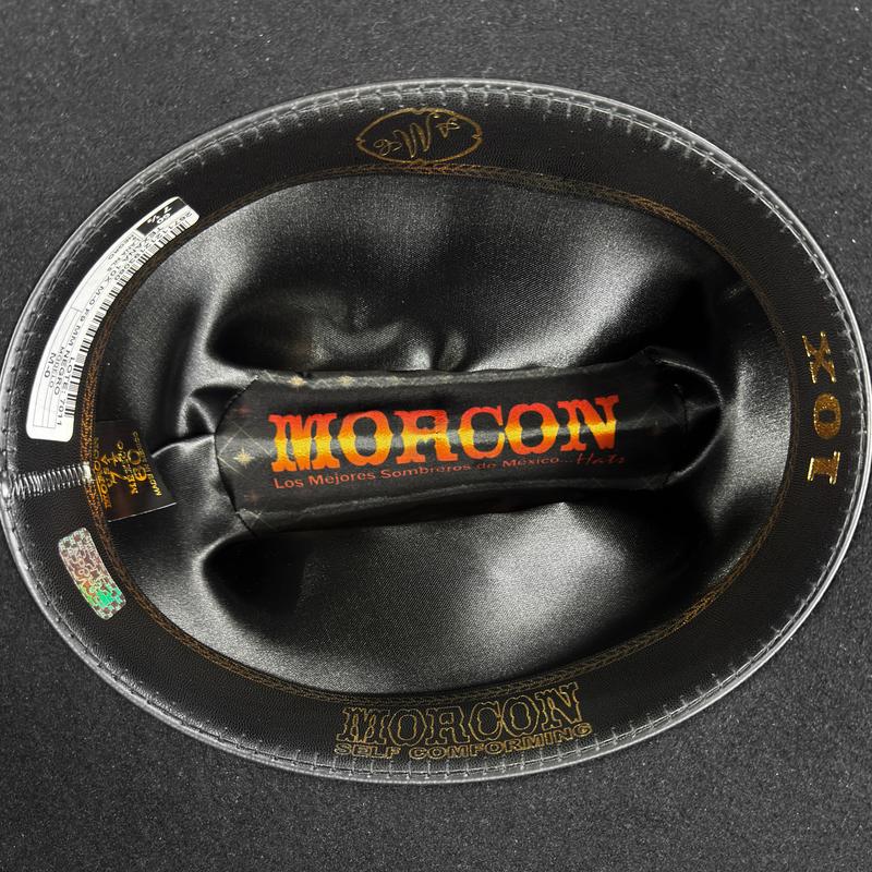 Morcon 10x Chaparral Black Felt Cowboy Hat 3.5" Brim 4.5" Short Crown Texana