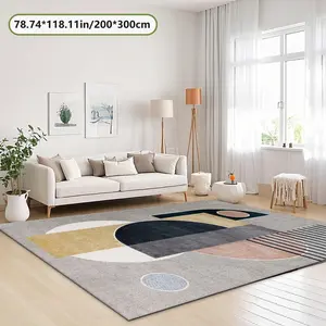 Velvet Soft Comfortable  Memphis Geometric Collage Rug 2D Printing Rug Fashion Home Decor, Commercial Decor Carpet, Living Room Rug, Sofa Cushion Bedroom Rug, Bedside Blanket Door Entrance Mat, Dining Table Carpet
