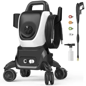 【1800W】Electric Pressure Washer - 2.0GPM,2400 PSI Power, with Foam Cannon, 4 Spray Nozzles, 4 Water Intake Modes for Cars, Driveways, Patios, Fences & Outdoor Cleaning