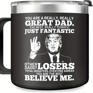 Best Dad Ever Gift Coffee Mug for Dad 14 Oz Reusable Ceramic Tumbler Washable Reuse Happy Birthday Gifts for Dads Father's Day Presents