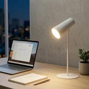 Rechargeable LED Desk Lamp, Magnetic Mount LED Light, with Stepless Brightness, 3 Color Dimmable, 360° Rotation, For Reading, Office, Bedroom,Working(White)#Easter Day#SummerVibes#FathersDayGifts