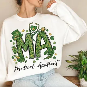 St Patricks Day Sweatshirt T-Shirt, Medical Assistant Shirt, MA Life Hoodie, Stethoscope Tee, Shamrock Lucky Gifts, Green Day Tee, Healthcare For Her