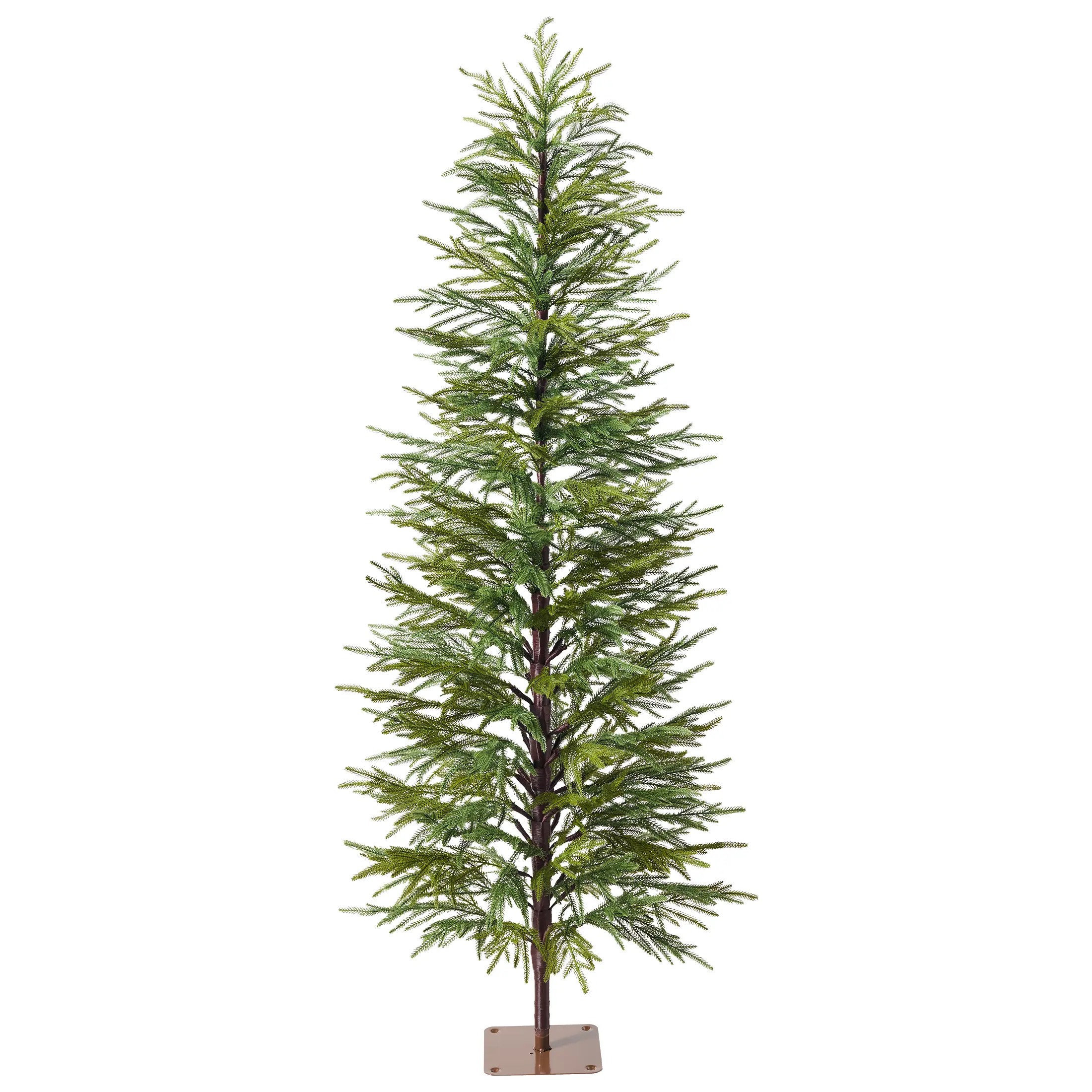 DR.Planzen 5/6/7FT Artificial Green Cypress Christmas Tree, Full Bodied Faux Xmas Tree with Pre-Lit or Unlit Options, Metal Stand for Indoor Holiday Decor