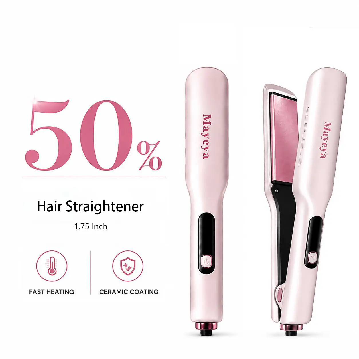 MAYEYA Ionic Hair Straightener Brush, Ceramic Hot Comb with 3 Adjustable Heat Settings for Silky, Frizz-Free Straightening of Curly & Wavy Hair, Straightening Curly Hair Smooth Hair Styling Hair Styling Tools Clear Daily  Lightweight