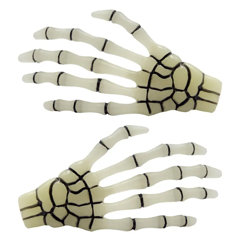 Skeleton Bone Hands Hairslides Glow Clip