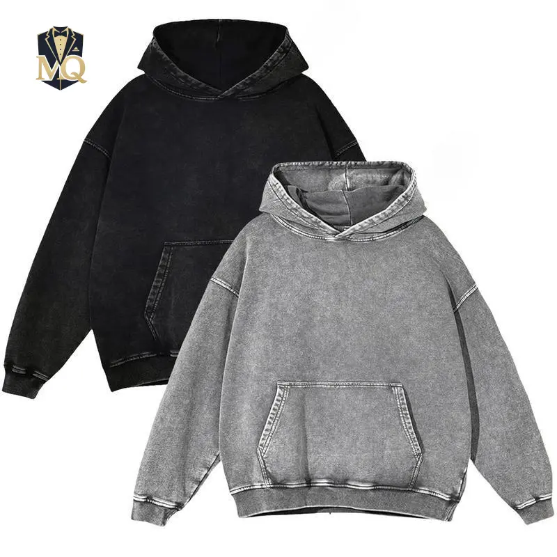 Acid Wash Hoodie Oversized Vintage Hoodie Unisex Heavy Weight Hoodie Distress Hoodies for Men Women Couples