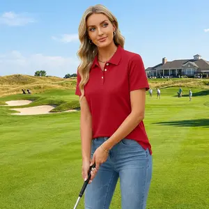 Women's Casual Cotton Short Sleeve Polo Shirt - 3 Buttons Collared Wicking Golf Top Perfect for Summer Outdoor Sports Leisure Activities Comfortable Breathable Fashion Style Ladies Clothing