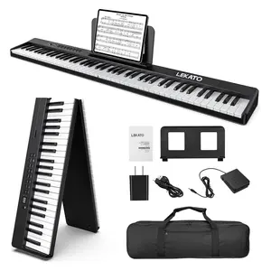 LEKATO FP-10 Portable Piano Keyboard for Beginners, 88 Keys Folding Digital Piano, with Sustain Pedal, Foldable Electric Piano Keyboard, with Semi Weighted Wood Grain Key, Suitable for Midi Bluetooth