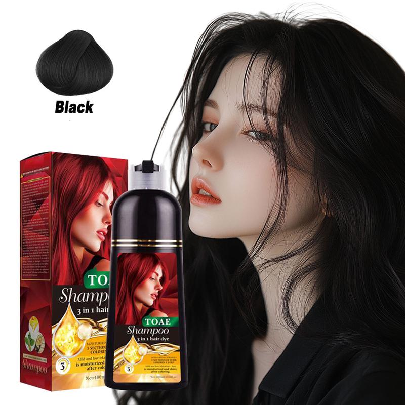 TOAE Hair Dye Shampoo 3 In 1 Herbal Hair Dye Color Shampoo Plant For Woman And Men Hair Dye For Gray And Dark Hair Wine Rend And Chestnut Brown And Golden brown And Black Four Colors Hair Dye Shampoo, Long Lasting & Coverage Nourish Scalp Haircare Mint
