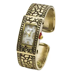 Blekon Collections Quartz Womens 19mm Pebbled Designed Cuff Bangle Watch