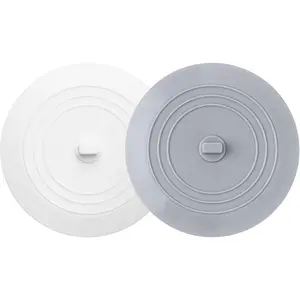 2 count Bathtub Drain Stopper - 5"  Kitchen Bathroom Hair Water Shower Stopper, Bathtub Drain Plug, Universal Flat Suction Shower Kitchen Cover, Bathroom Laundry Accessories