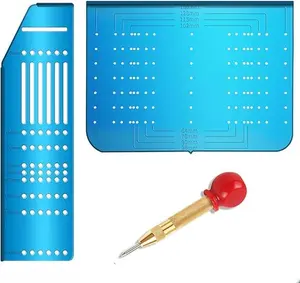 Multi Cabinet Hardware Template with Center Punch for Handles Knobs Pulls on Drawers Doors Perfect Match Kit for DIY and Professional Use